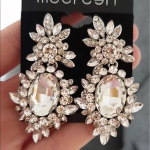 Crystal large blin prom pageant earring statement